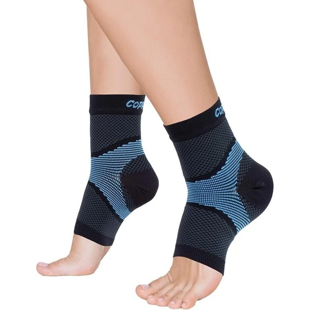 Copper Fit Ice Plantar Fascia Compression Foot Ankle Sleeves 1 Pair Unisex S/M